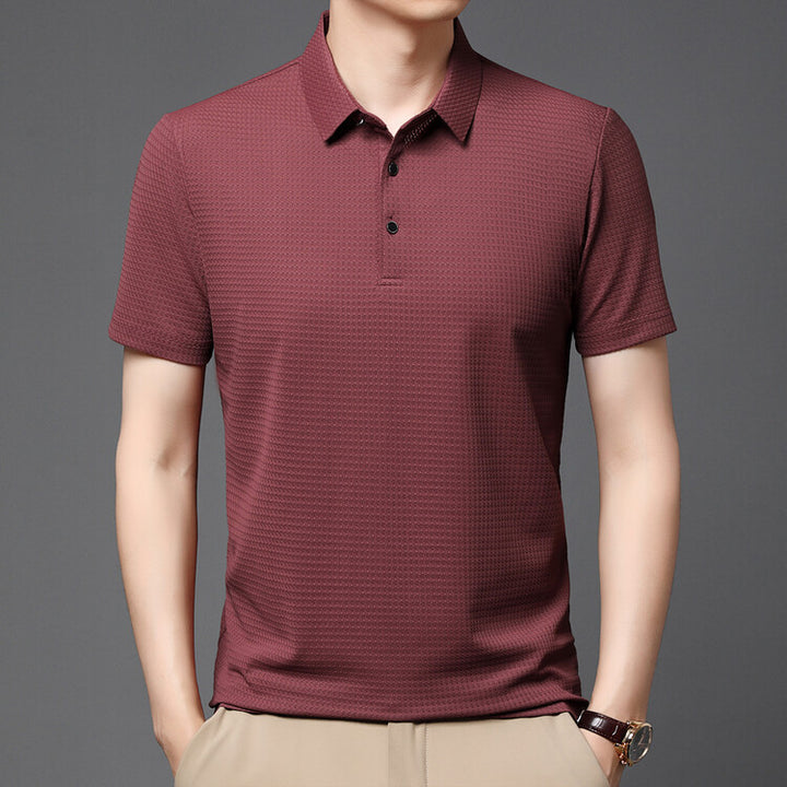 Herr elegant polo skjorta med strukturerad krage och funktionella egenskaper Eva Jonsson-Eva Jonsson