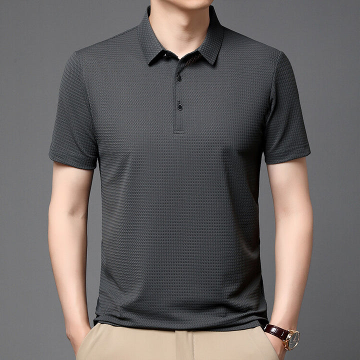 Herr elegant polo skjorta med strukturerad krage och funktionella egenskaper Eva Jonsson-Eva Jonsson