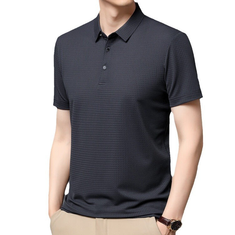 Herr elegant polo skjorta med strukturerad krage och funktionella egenskaper Eva Jonsson-Eva Jonsson