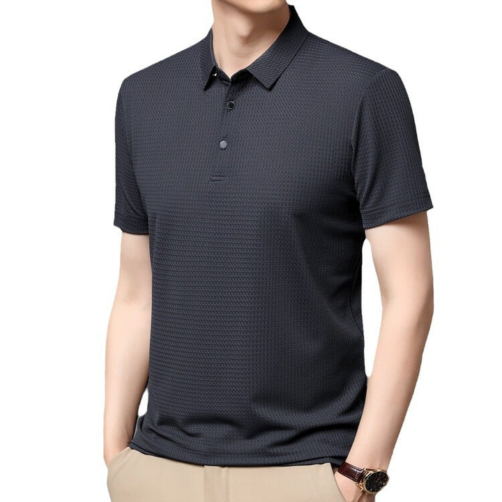 Herr elegant polo skjorta med strukturerad krage och funktionella egenskaper Eva Jonsson-Eva Jonsson