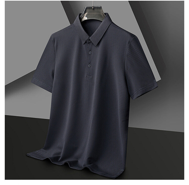 Herr elegant polo skjorta med strukturerad krage och funktionella egenskaper Eva Jonsson-Eva Jonsson