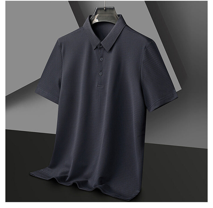 Herr elegant polo skjorta med strukturerad krage och funktionella egenskaper Eva Jonsson-Eva Jonsson
