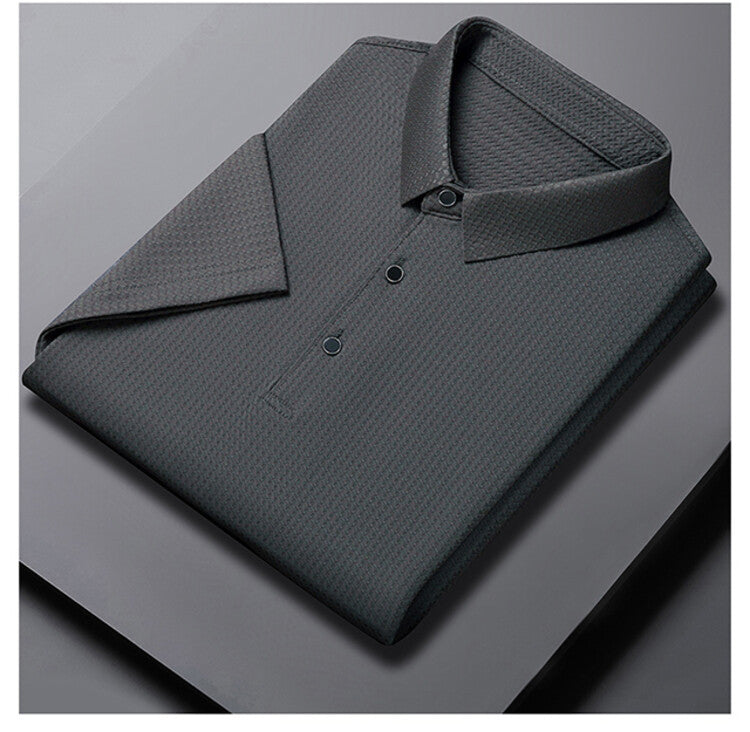 Herr elegant polo skjorta med strukturerad krage och funktionella egenskaper Eva Jonsson-Eva Jonsson