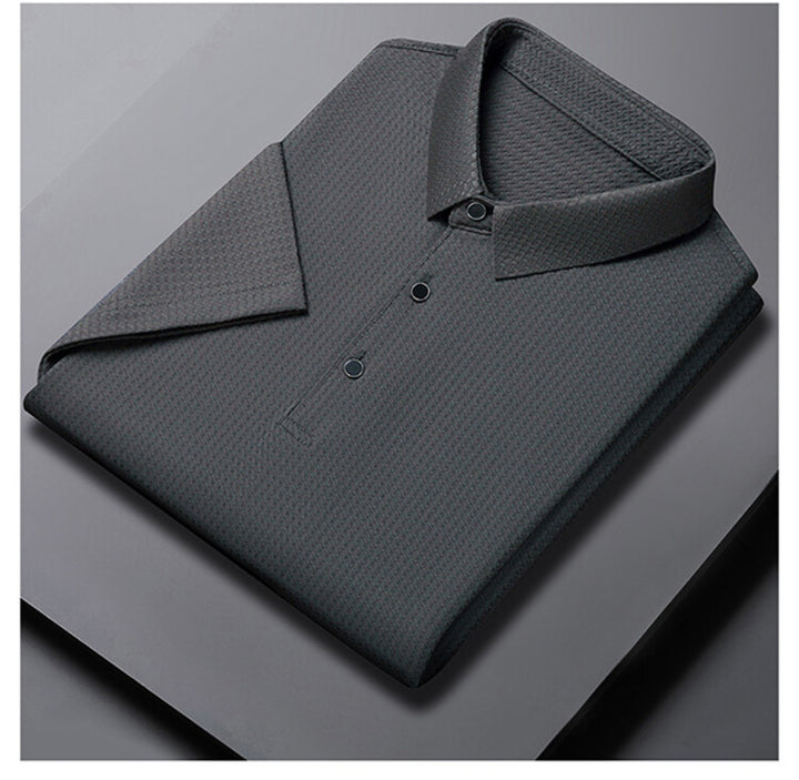 Herr elegant polo skjorta med strukturerad krage och funktionella egenskaper Eva Jonsson-Eva Jonsson