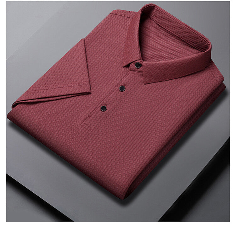 Herr elegant polo skjorta med strukturerad krage och funktionella egenskaper Eva Jonsson-Eva Jonsson