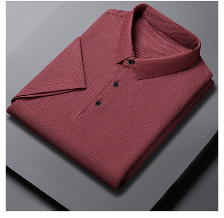 Herr elegant polo skjorta med strukturerad krage och funktionella egenskaper Eva Jonsson-Eva Jonsson
