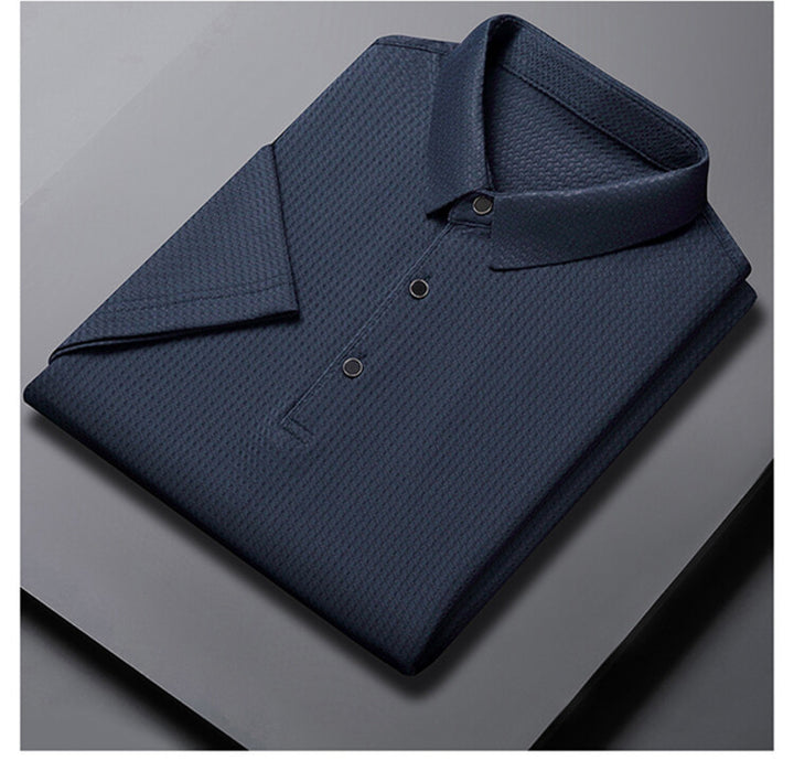 Herr elegant polo skjorta med strukturerad krage och funktionella egenskaper Eva Jonsson-Eva Jonsson