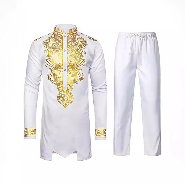 Herr elegant set med konstfull broderi och bekväma byxor Eva Jonsson-Eva Jonsson