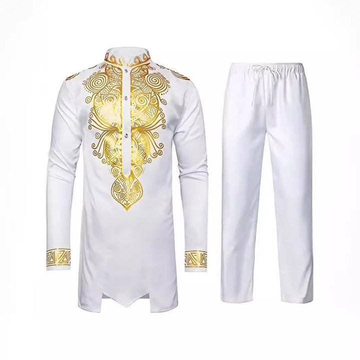 Herr elegant set med konstfull broderi och bekväma byxor Eva Jonsson-Eva Jonsson
