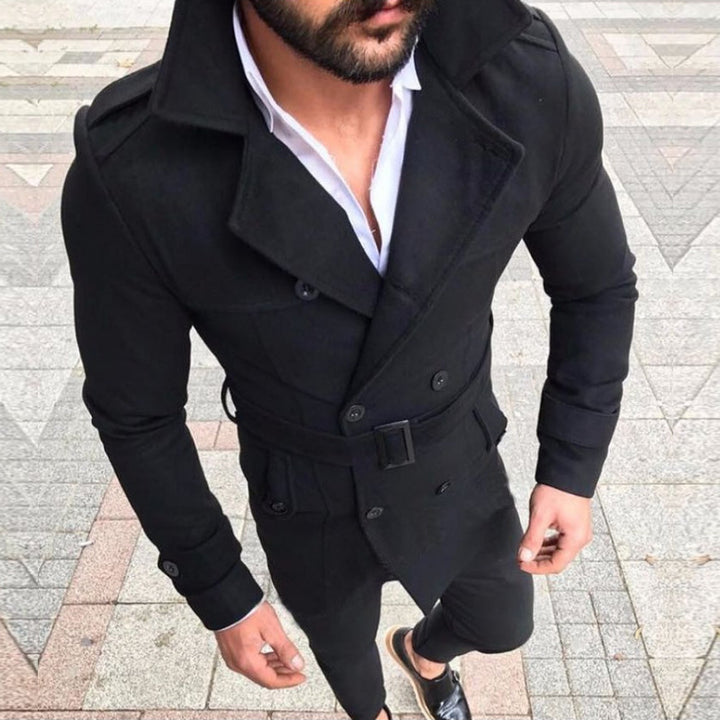 Herr elegant trench coat med moderiktig bälte och dubbelknapplist Eva Jonsson-Eva Jonsson