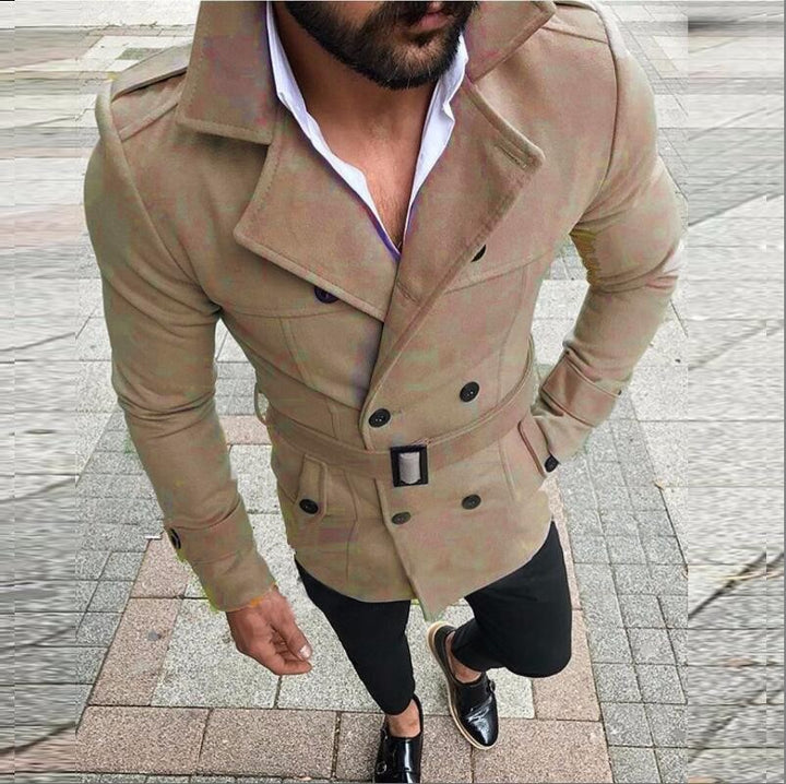 Herr elegant trench coat med moderiktig bälte och dubbelknapplist Eva Jonsson-Eva Jonsson