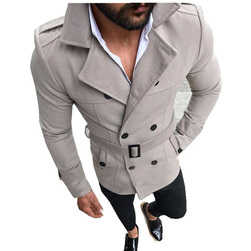 Herr elegant trench coat med moderiktig bälte och dubbelknapplist Eva Jonsson-Eva Jonsson