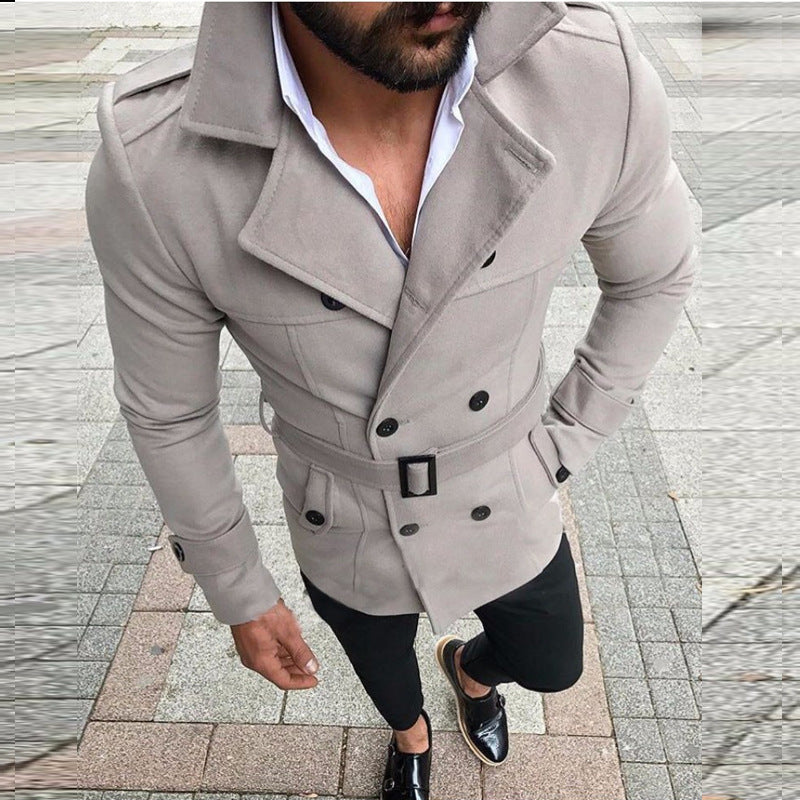 Herr elegant trench coat med moderiktig bälte och dubbelknapplist Eva Jonsson-Eva Jonsson