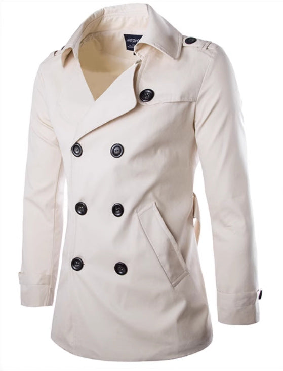 Herr elegant trenchcoat med dubbel knapprad och sidofickor Mirla-Eva Jonsson