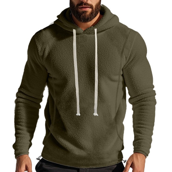 Herr fleecefodrad hoodie med huva och dragsko Mirla-Eva Jonsson