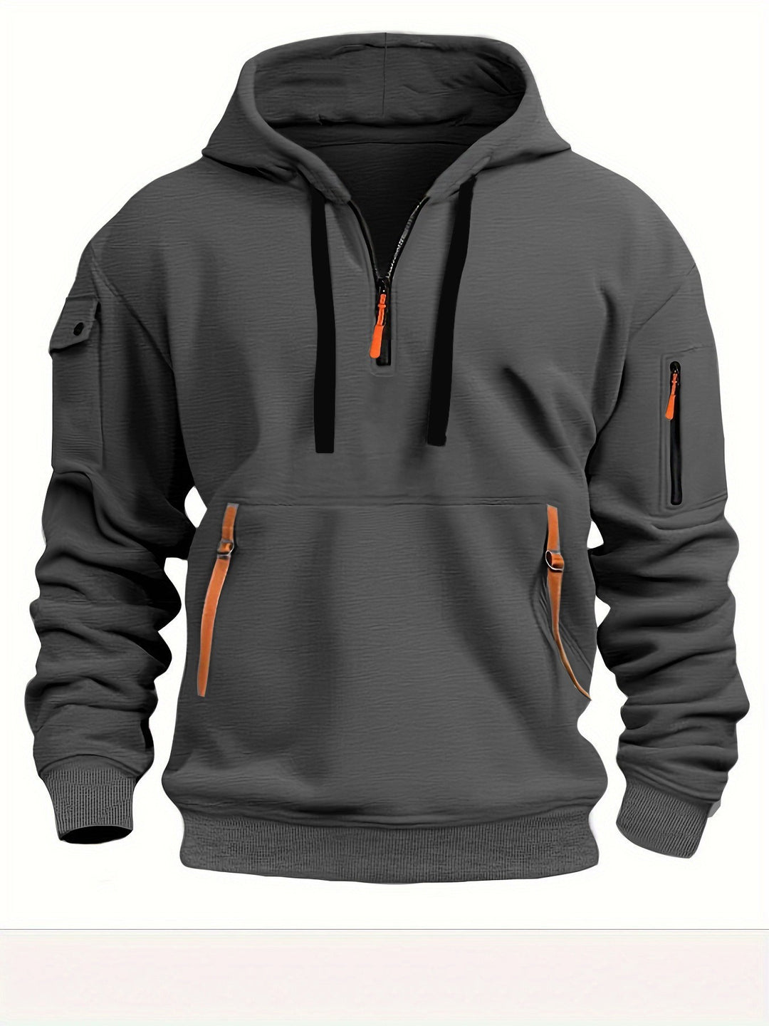 Herr funktionell hoodie med trendiga dragkedjefickor Eva Jonsson-Eva Jonsson