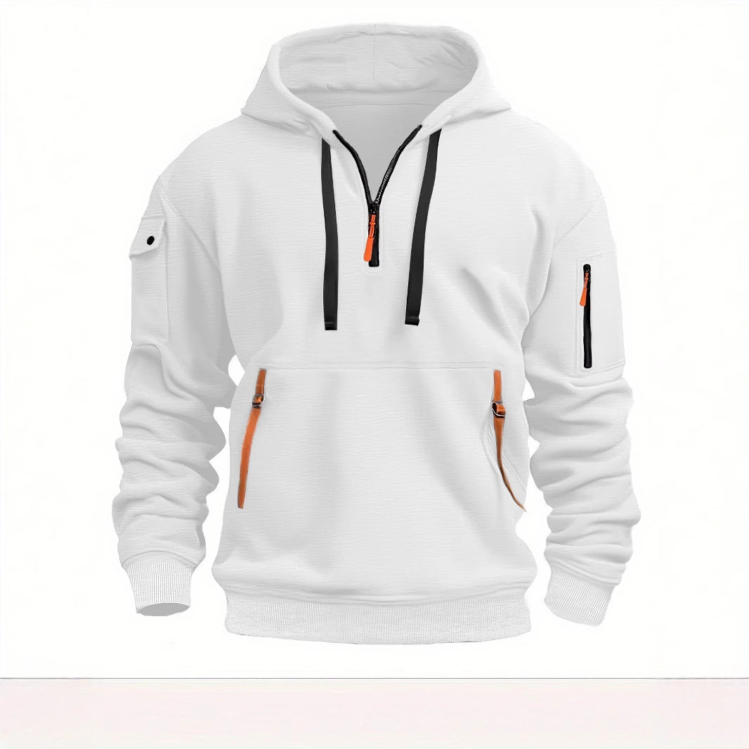 Herr funktionell hoodie med trendiga dragkedjefickor Eva Jonsson-Eva Jonsson