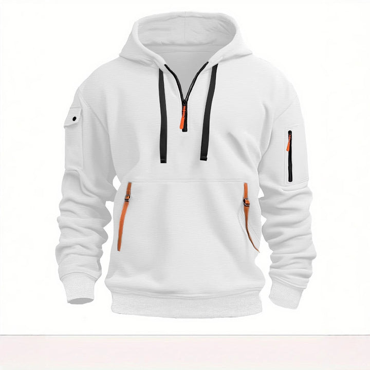 Herr funktionell hoodie med trendiga dragkedjefickor Eva Jonsson-Eva Jonsson