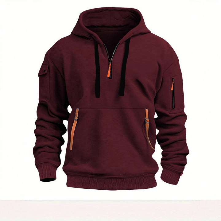 Herr funktionell hoodie med trendiga dragkedjefickor Eva Jonsson-Eva Jonsson