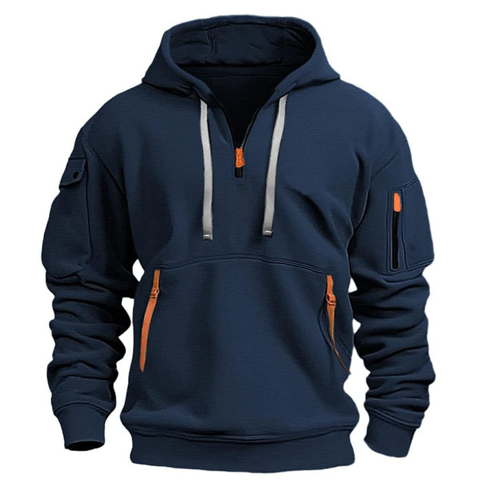 Herr funktionell hoodie med trendiga dragkedjefickor Eva Jonsson-Eva Jonsson