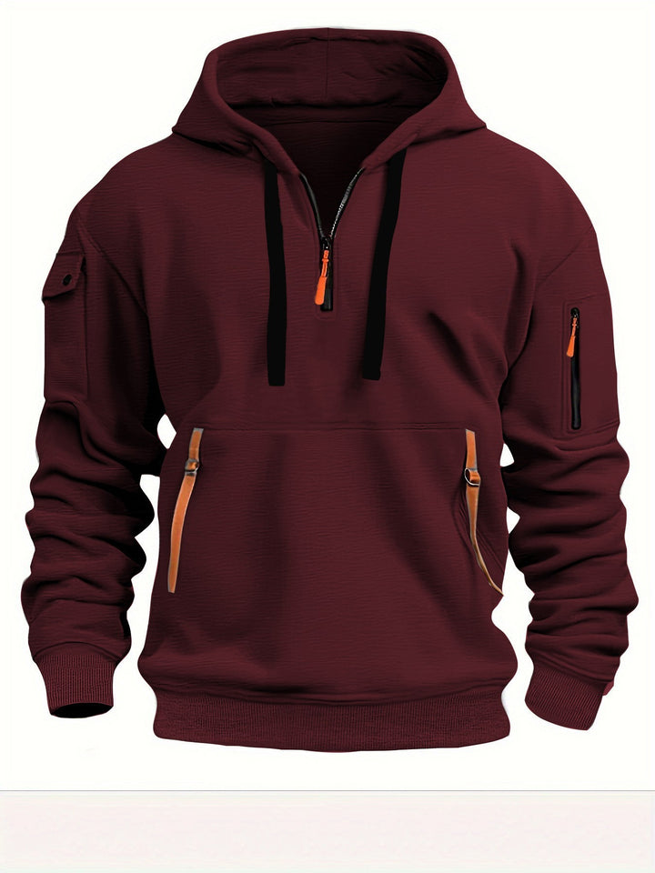 Herr funktionell hoodie med trendiga dragkedjefickor Eva Jonsson-Eva Jonsson