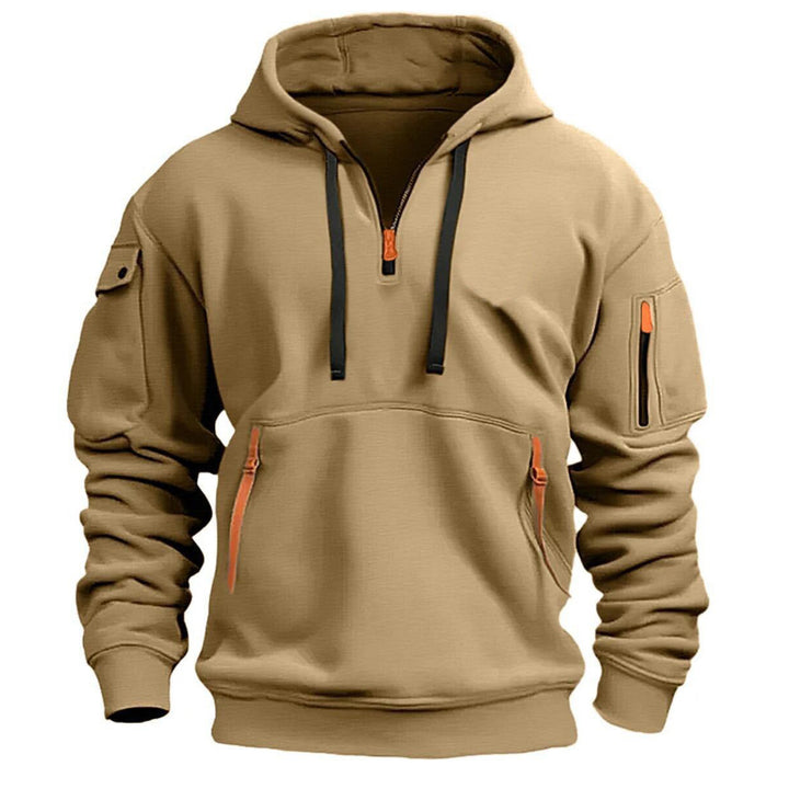 Herr funktionell hoodie med trendiga dragkedjefickor Eva Jonsson-Eva Jonsson