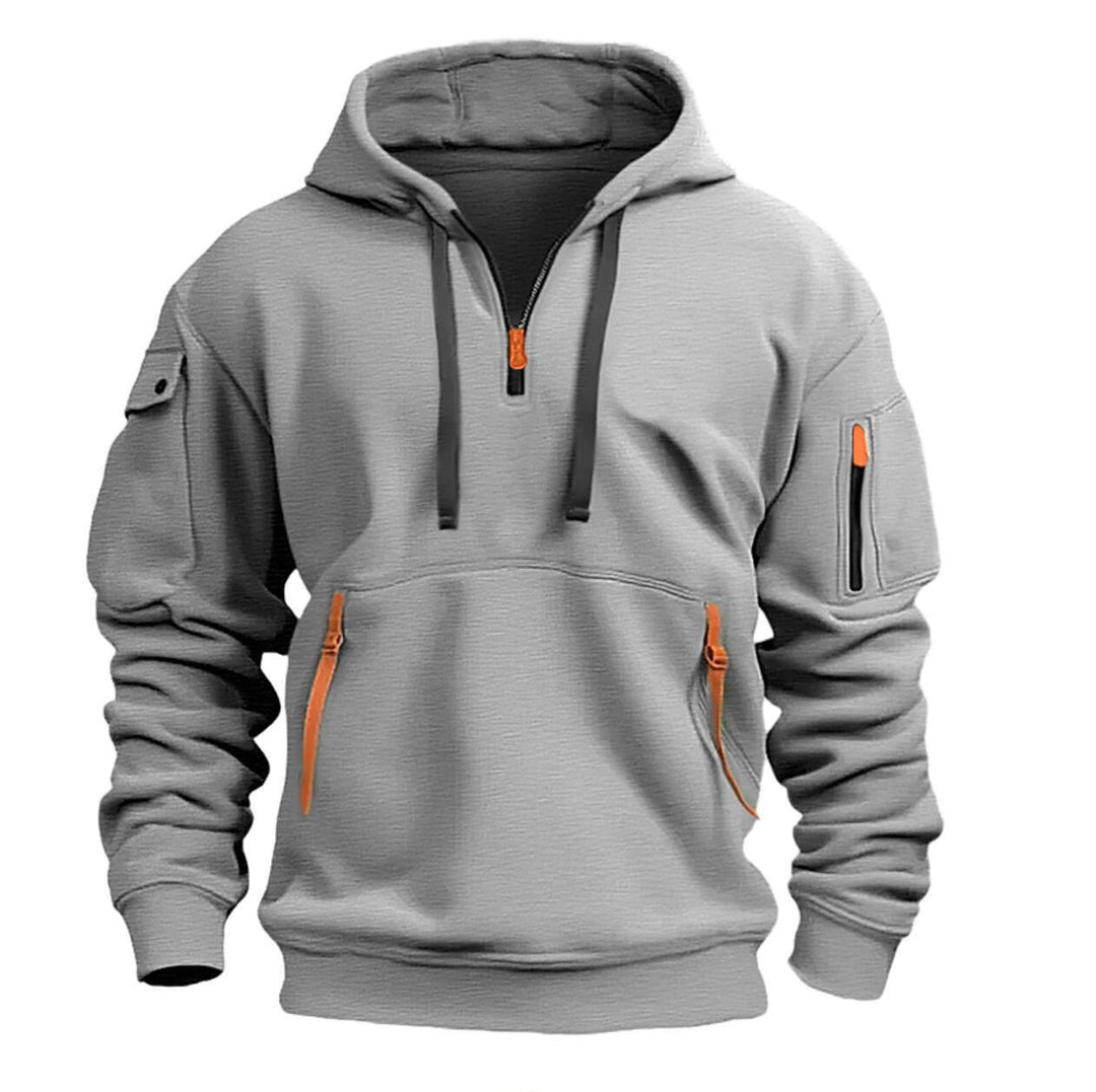 Herr funktionell hoodie med trendiga dragkedjefickor Eva Jonsson-Eva Jonsson