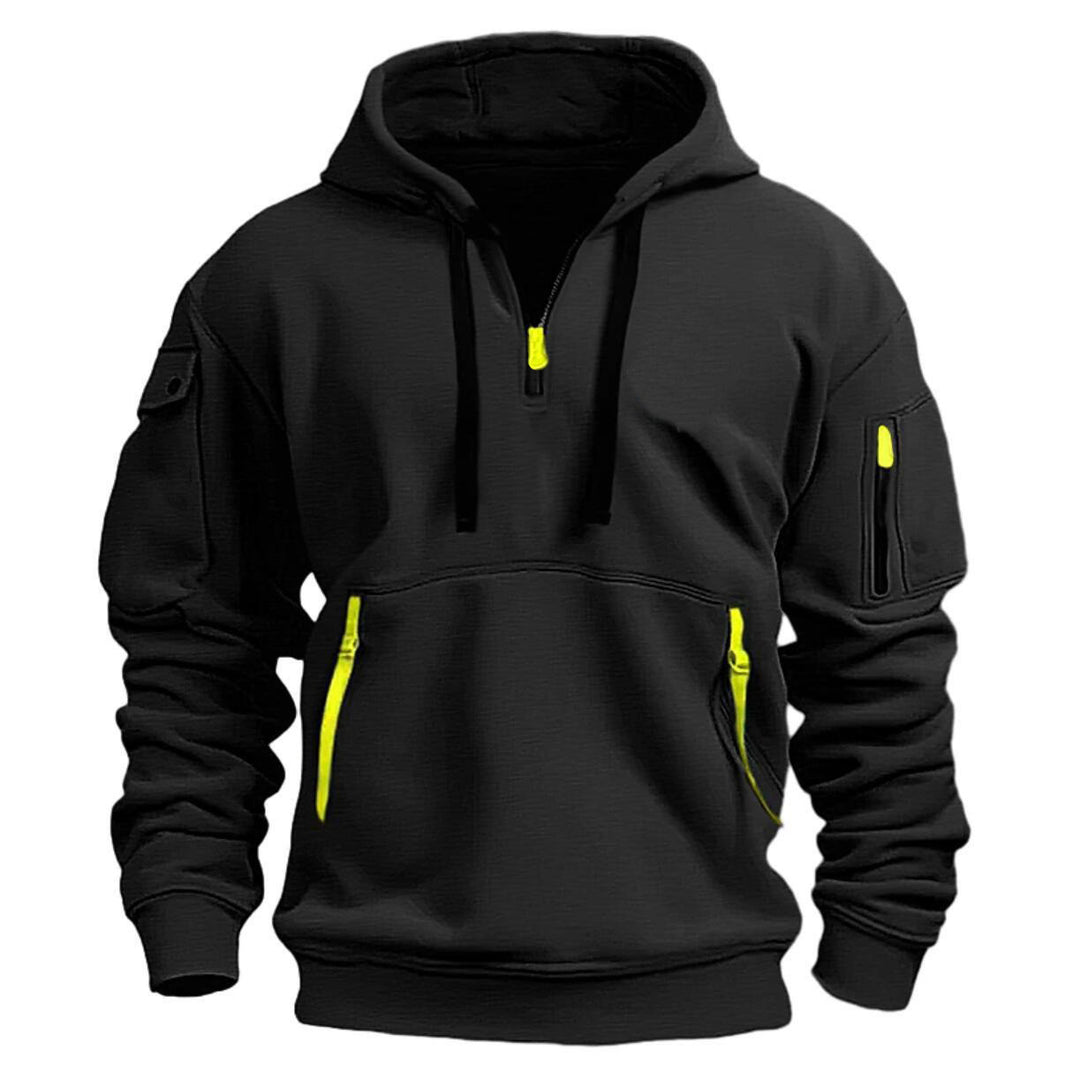 Herr funktionell hoodie med trendiga dragkedjefickor Eva Jonsson-Eva Jonsson