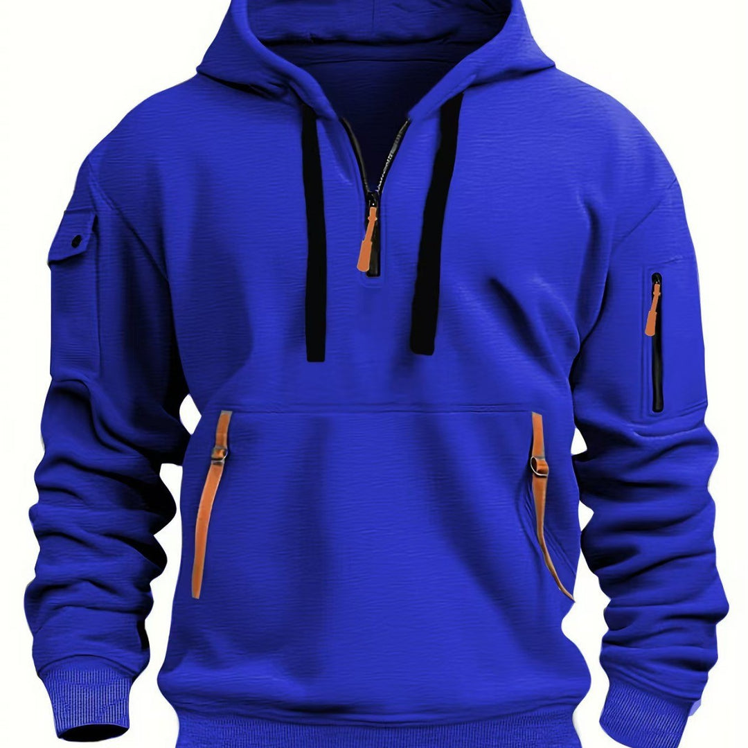 Herr funktionell hoodie med trendiga dragkedjefickor Eva Jonsson-Eva Jonsson