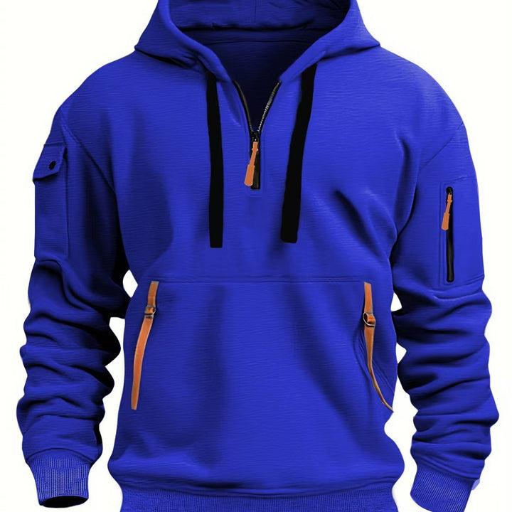 Herr funktionell hoodie med trendiga dragkedjefickor Eva Jonsson-Eva Jonsson