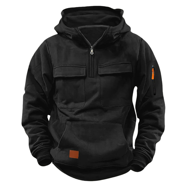 Herr funktionell zip hoodie med praktiska fickor Eva Jonsson-Eva Jonsson