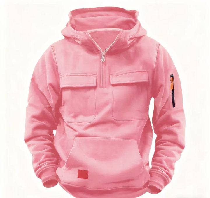 Herr funktionell zip hoodie med praktiska fickor Eva Jonsson-Eva Jonsson