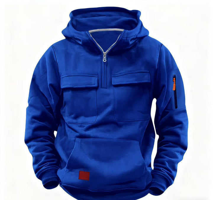 Herr funktionell zip hoodie med praktiska fickor Mirla-Eva Jonsson