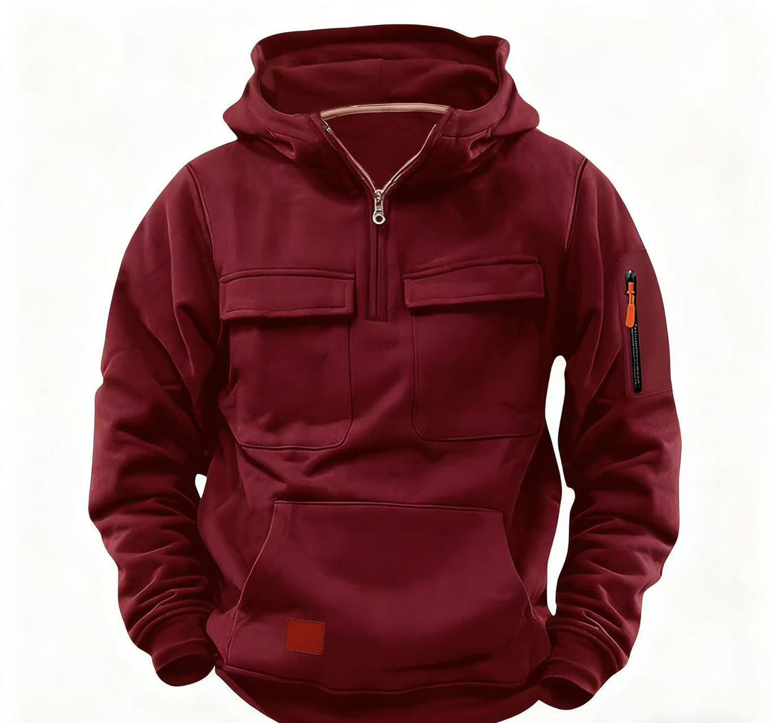 Herr funktionell zip hoodie med praktiska fickor Mirla-Eva Jonsson