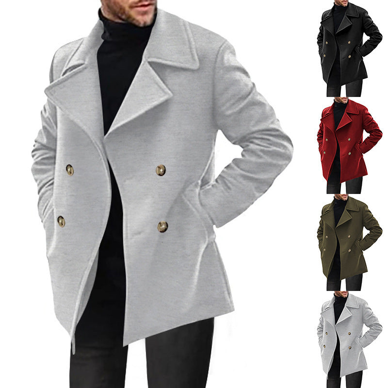 Herr klassisk Peacoat med modekrage och eleganta knappliknande detaljer Eva Jonsson-Eva Jonsson