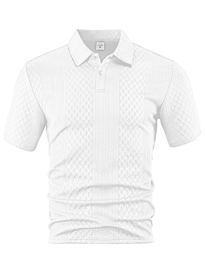 Herr kortärmad polo med strukturerad design Eva Jonsson-Eva Jonsson