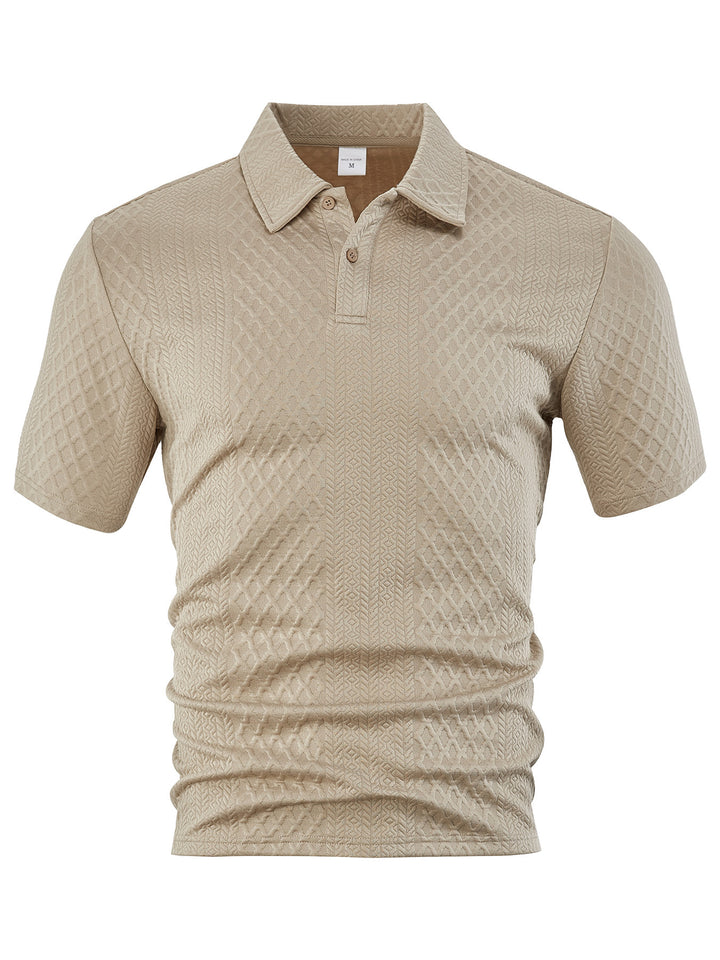 Herr kortärmad polo med strukturerad design Eva Jonsson-Eva Jonsson