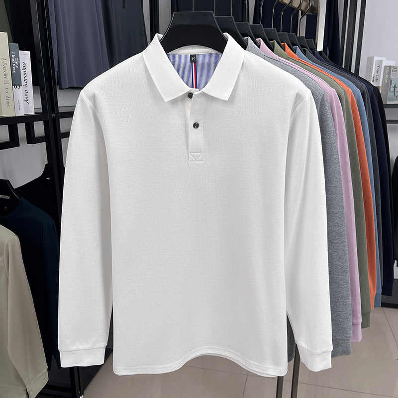 Herr långärmad polo med strukturerad design och andningsbara egenskaper Mirla-Eva Jonsson