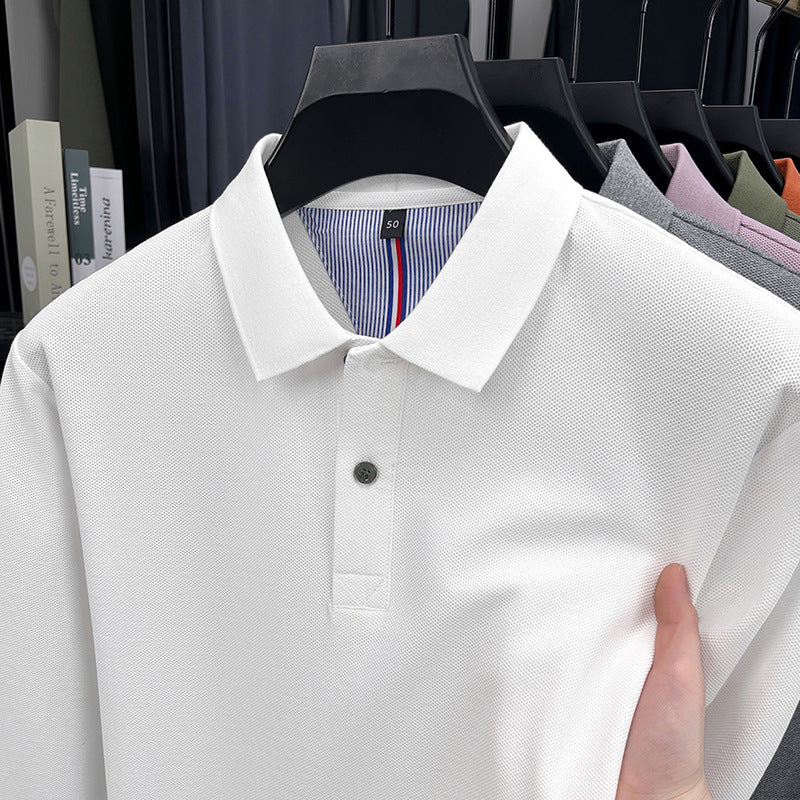 Herr långärmad polo med strukturerad design och andningsbara egenskaper Mirla-Eva Jonsson