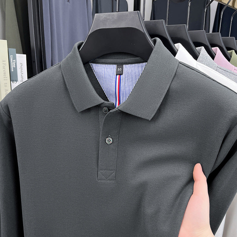 Herr långärmad polo med strukturerad design och andningsbara egenskaper Mirla-Eva Jonsson