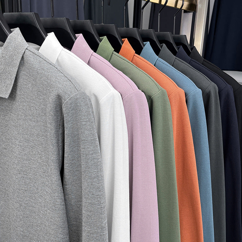 Herr långärmad polo med strukturerad design och andningsbara egenskaper Mirla-Eva Jonsson
