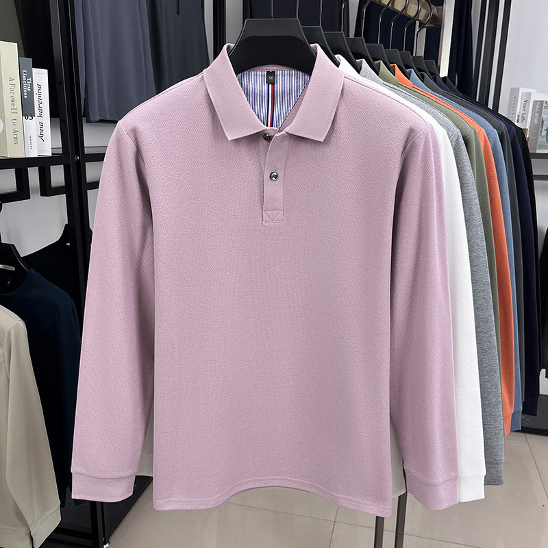 Herr långärmad polo med strukturerad design och andningsbara egenskaper Mirla-Eva Jonsson