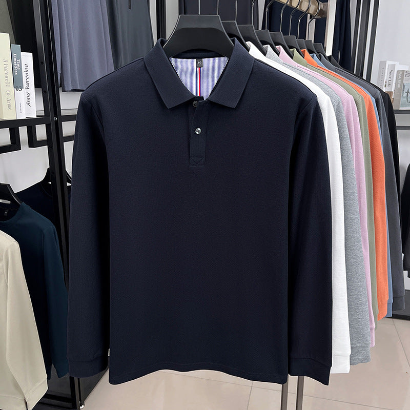 Herr långärmad polo med strukturerad design och andningsbara egenskaper Mirla-Eva Jonsson