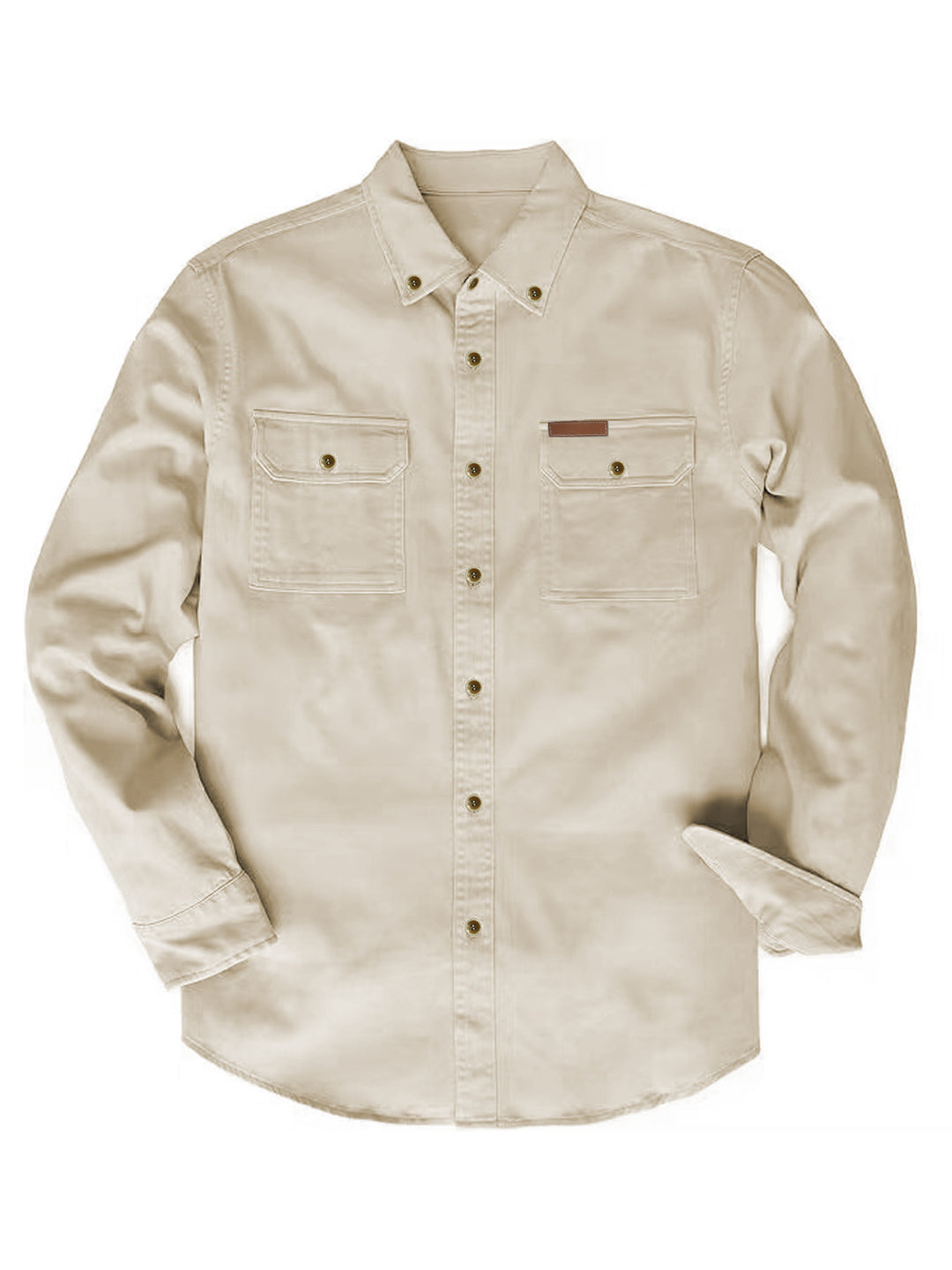 Herr långärmad skjorta med robusta bröstfickor och klassisk button-down-krage Mirla-Eva Jonsson