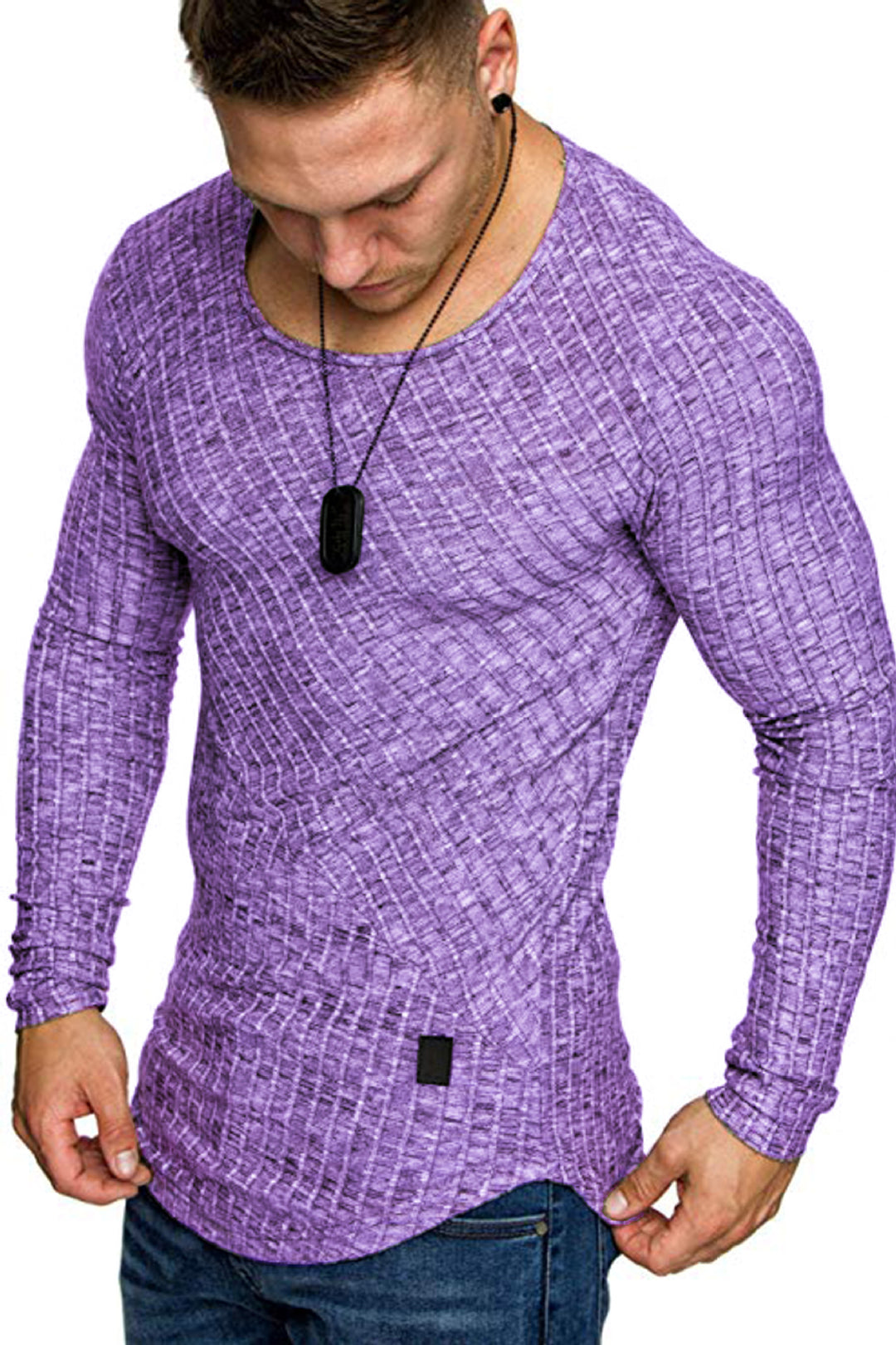 Herr långärmad skjorta med strukturerad design och kroppsnära passform Eva Jonsson-Eva Jonsson