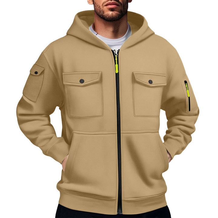 Herr mångsidig utility-hoodie med praktiska fickor Mirla-Eva Jonsson