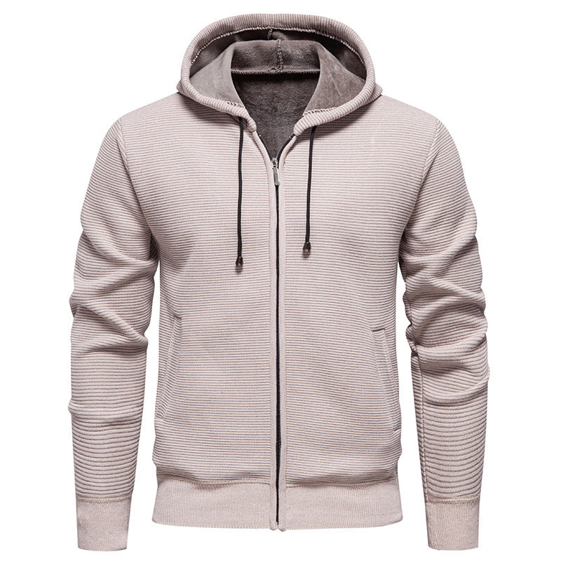 Herr modern hoodie med strukturerad yta och mjukt foder Mirla-Eva Jonsson