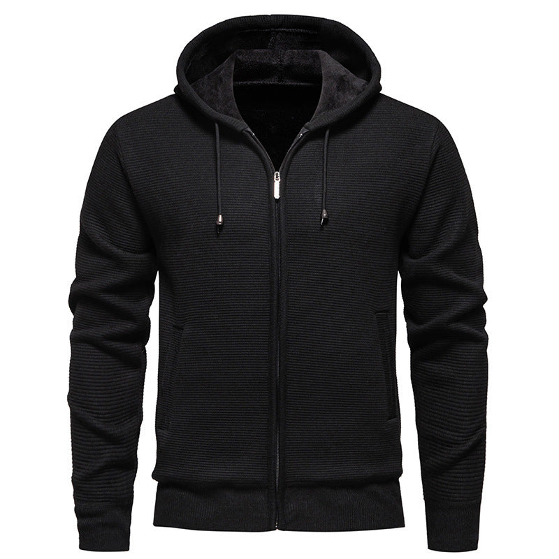Herr modern hoodie med strukturerad yta och mjukt foder Mirla-Eva Jonsson