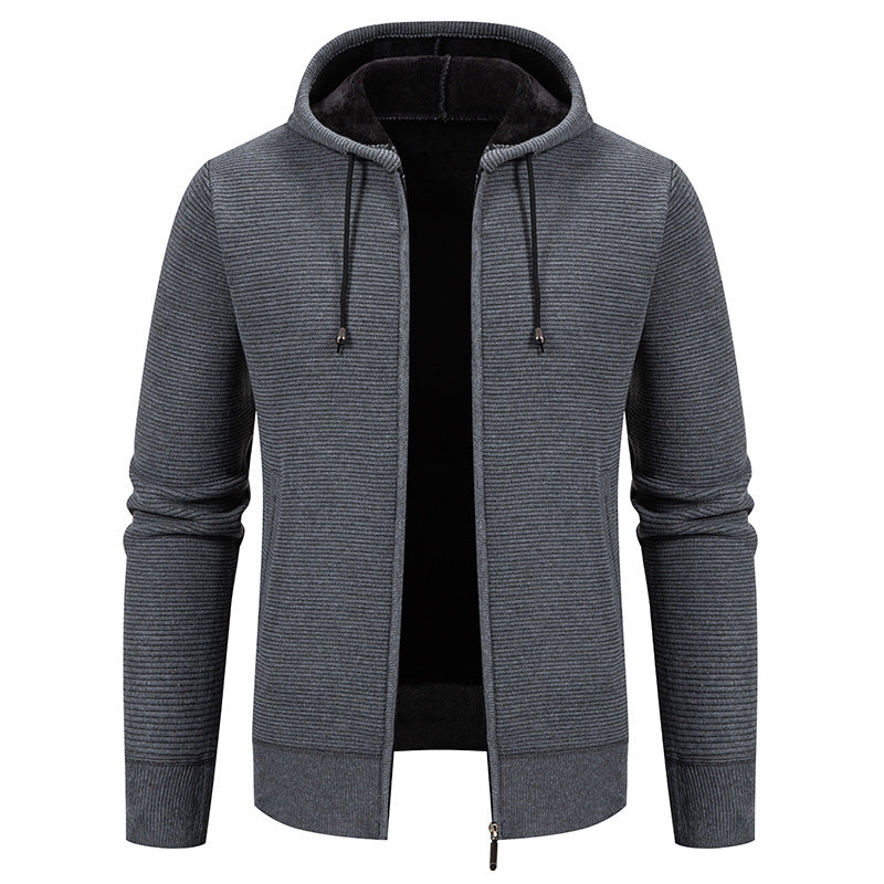 Herr modern hoodie med strukturerad yta och mjukt foder Mirla-Eva Jonsson