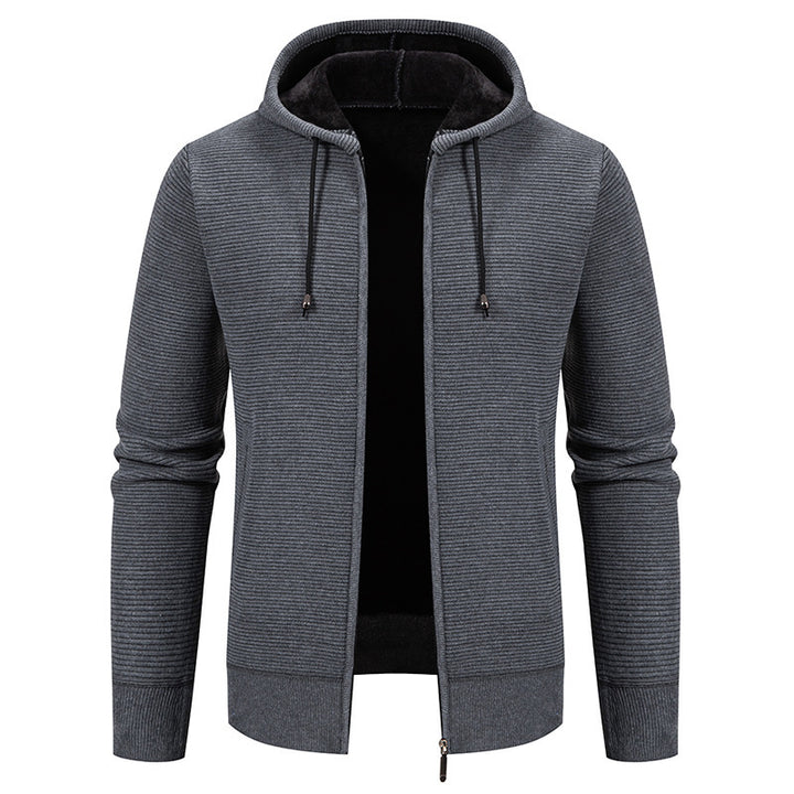 Herr modern hoodie med strukturerad yta och mjukt foder Mirla-Eva Jonsson